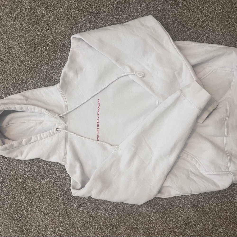 Cozy White Hoodie with Subtle Text
